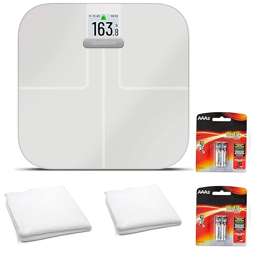 Garmin Index S2 Smart Scale with Wireless Connectivity Measure Body Fat Muscle Bone Mass Body Water and More-White with Accessories (010-02294-03)