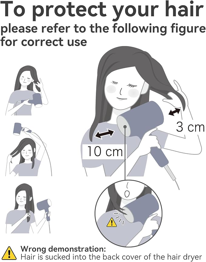 CONFU Ionic Blow Dryer 1600W Portable Lightweight Fast Drying Negative Ion Hairdryer Blowdryer 3 Heat Settings &amp Infinity Speed with Diffuser and Concentrator Nozzle for Home &amp Travel