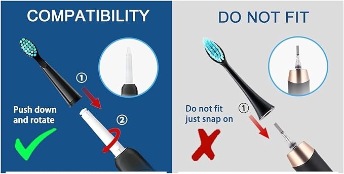 Replacement Toothbrush Heads Compatible for FW-507/508/551/515/917/959/2011FW-D1/D3/D7/D8 Electric(Black 3pcs)