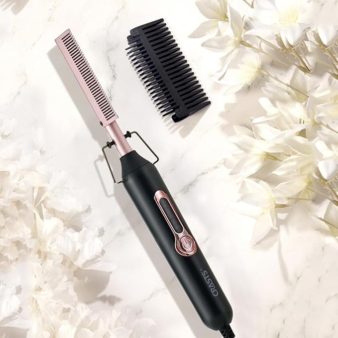 Straight Hair Comb with Multiple Temperature Control and Electric Heating Copper Comb for Curling and straightening Without damaging Hair (HS-059 EU)