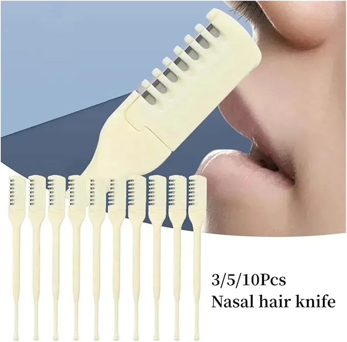 360° Rotating Manual Nose Hair Trimmer – Eyebrow Shaping Dead-Angle-Free Cleaning &amp Facial Grooming for Men &amp Women(10pcs)