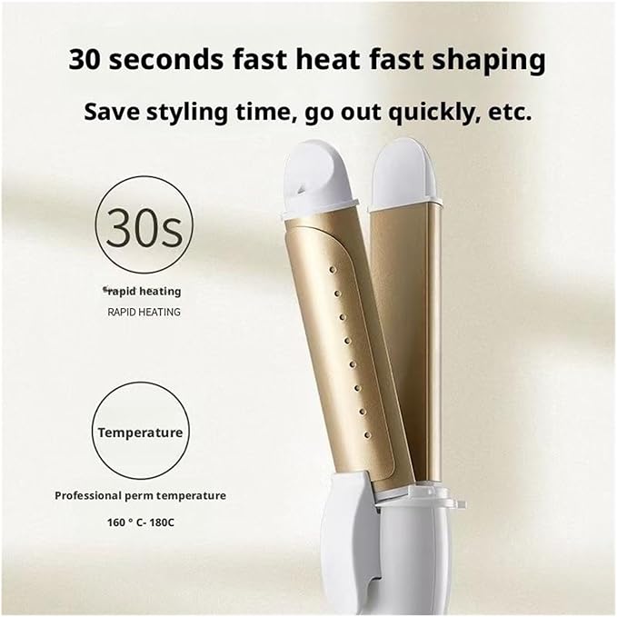 Electric Curling Iron Straightener Fluffy Wand(Straightandrolldualpurposepink)
