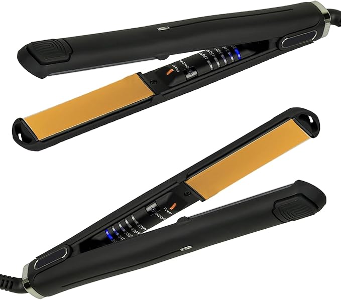 Professional Hair Straightener and Curler 2 in 1 Titanium Flat Iron Original Ceramic Flat Iron Flat Iron for A Smooth Finish Ceramic Floating Plates Quick Heat Up