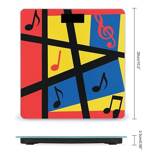 Digital Bathroom Scale for Body Weight Scale with Bright LCD Display High Accuracy Step-On Technology Auto On/Off Music Elements Digital Scales 400 Lbs /180kg