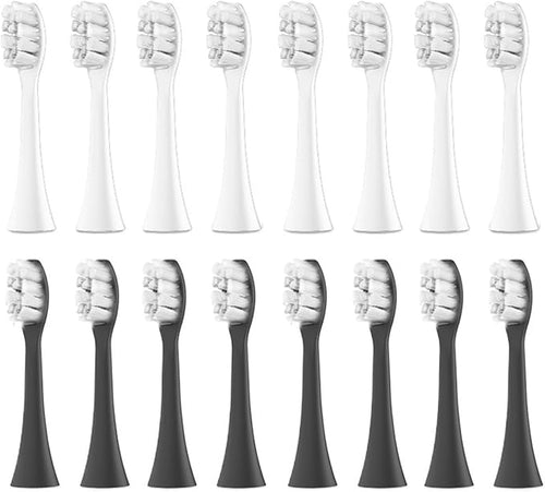 16pcs Replacement Brush Heads Soft Bristle Tooth Accessories Compatible for YS01(16PCS Black)