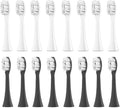 16pcs Replacement Brush Heads Soft Bristle Tooth Accessories Compatible for YS01(16PCS Black White)