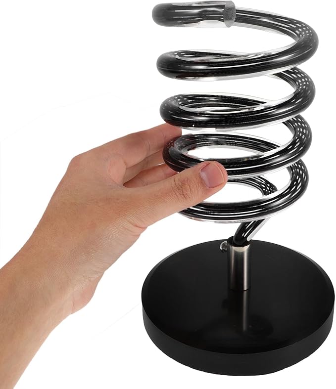 Hair Dryer Stand with Marble Base and Spiral Holder Countertop Salon Hair Dryer and Straightener Organizer for Bathroom Styling Tools Storage