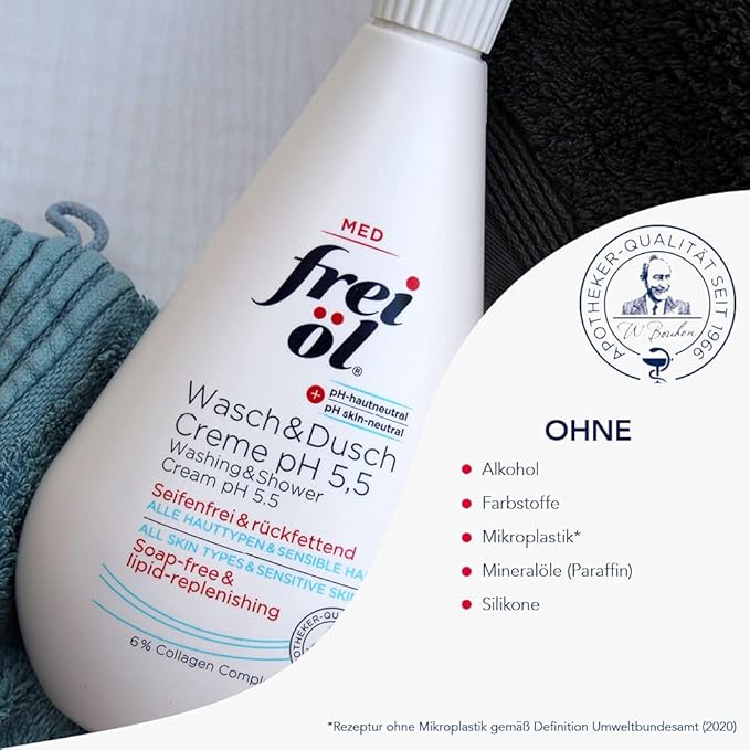Frei Oel Wasch Und Dusch Creme (Wash And Shower Cream) Ph 5.5 16.91 Fl Oz