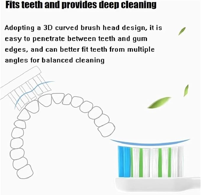 4 Pcs Replacement Brush Heads Compatible for V1/X1/X3/X5/X3U/X3PRO/v1/v2 Electric Toothbrush(4 Pcs White)