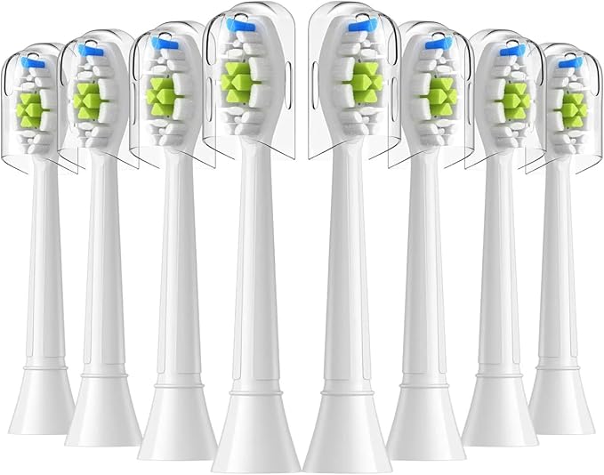 Replacement Toothbrush Heads Compatible for and Other Snap-On Handles(8pcs White)