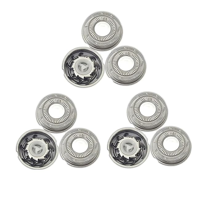 B15C 9 Piece Shaving Shaver Head Double Ring Blade Replacement AccessoriesCompatible For FlycoCompatible For Razor FR6
