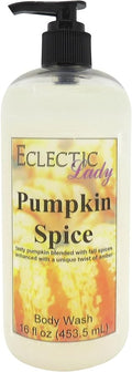 Eclectic Lady Liquid Pearl Body Wash - Pumpkin Spice Scent 3-in-1 Use For Bubble Bath Hand Soap &amp Body Wash Phthalate-Free Pumpkin Spice Fragrance Handcrafted in USA (16 oz)