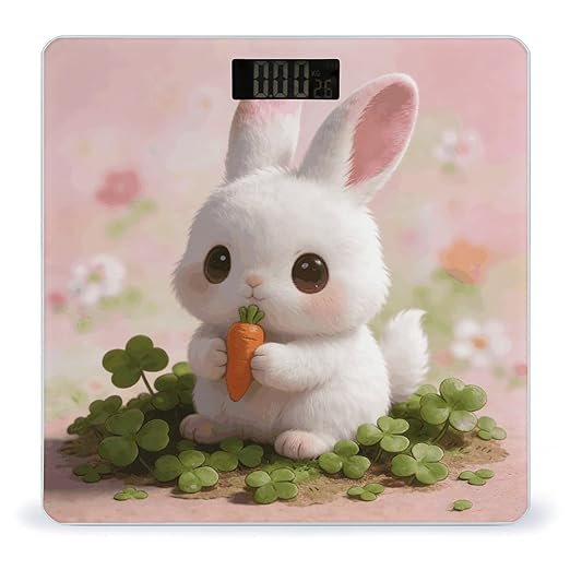 Cute Animal Weight ScaleClear LED Display Bathroom Digital Weighing ScaleTempered Glass Digital Bathroom Scale for Body Weight Capacity Up to 400 Lbs