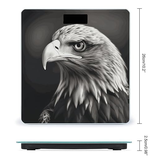 Eagle Black and White Digital Bathroom Scale Fashion Unique Weight Scale BMI Anti-Slip Precision Weighing Scales Suitable for Home Bedrooms Use and Gift