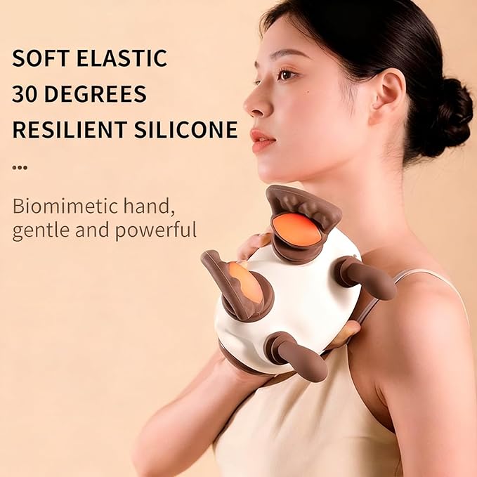 Neck Massager for Pain Relief Deep Tissue Neck and Shoulder Massager with Heat Shiatsu Simulates Hand Massager Gifts for Women Men Mom and Dad