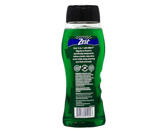Zest 2-in-1 Hair &amp Body Wash for Men with BRUT Signature Scent Deep Clean Formula 18 fl oz (Pack of 6)