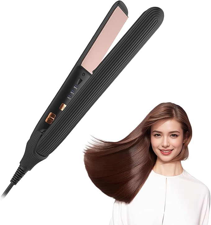 Hair Straightener for Women Ionic Straightening Iron with 3 Temperature Settings Fast Heating Flat Iron Straightener with Intelligent Power Off for All Hair Types (Black)