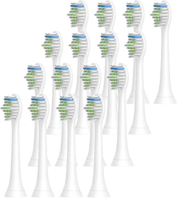 16pcs Toothbrush Heads Replacement Brush Compatible for EasyClean Gum Health(16pcs White)