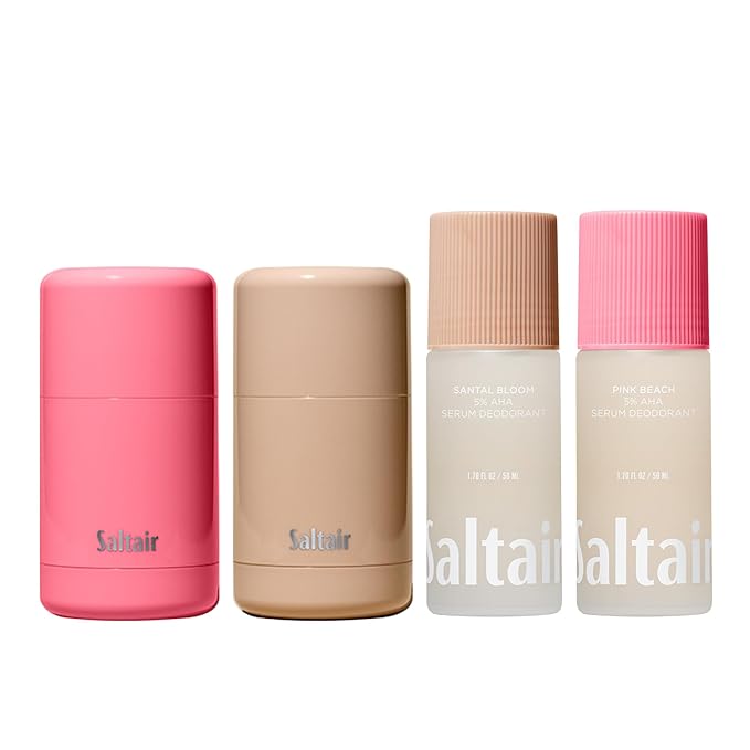 Saltair Signature Scents Deodorant Duo – Refillable BHA Stick &amp AHA Serum Roll-On | Aluminum-Free Long-Lasting Odor Protection for Sensitive Skin