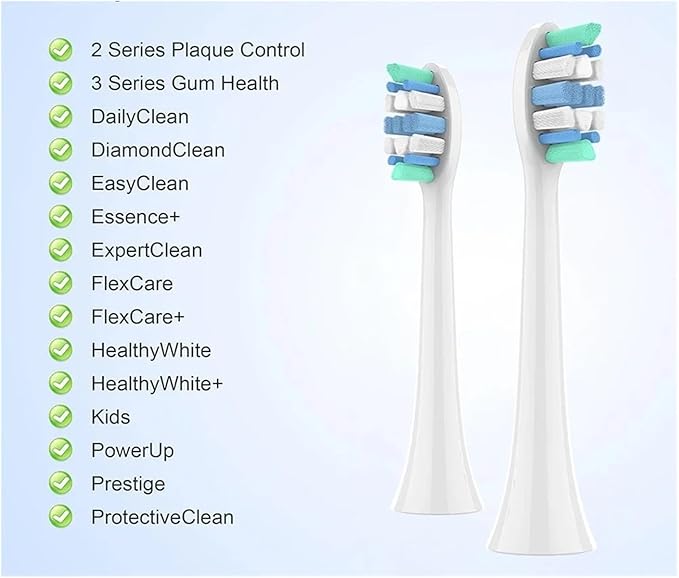 8/12/20 Pcs Compatible with Philips Sonicare Electric Toothbrush Replacement Brush Heads Refills for 1100 2100 4100(White-8 Pcs)