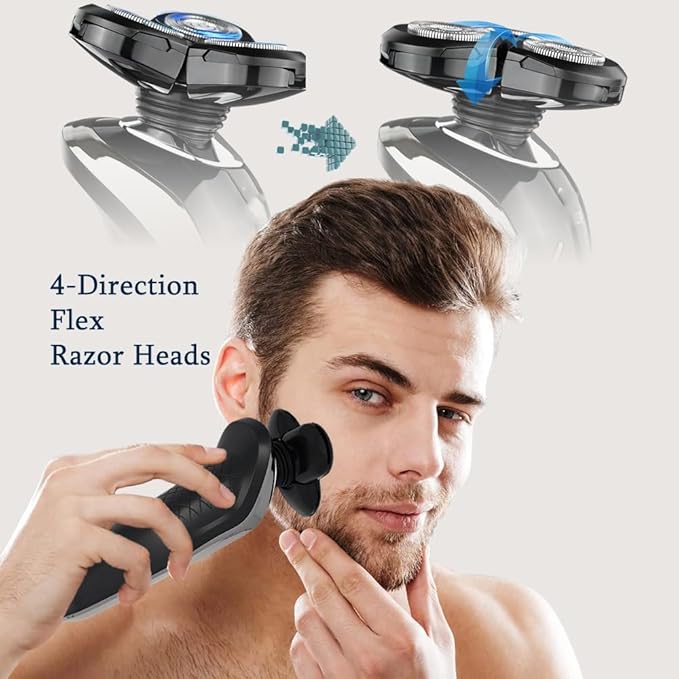 Head Shavers for Bald Men Electric Shaver For Men Hair Clipper Men's Electric Shaver Trimmer Hair Cutting Machine Razor Professional Beard Shaving Machine (Color : 4in1 Shaver 3Head)