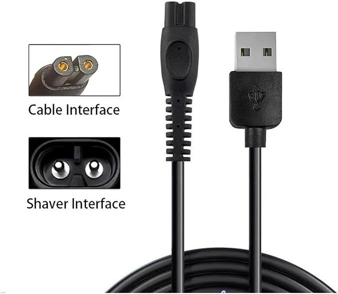 Electric Shaver 5V USB Charger Compatible for Philips MG7900 MG9520 / 50 QP1424 QP2724 QP2834/70 S5885 S7886 BRL176 Trimmer Replacement Parts(1pc)