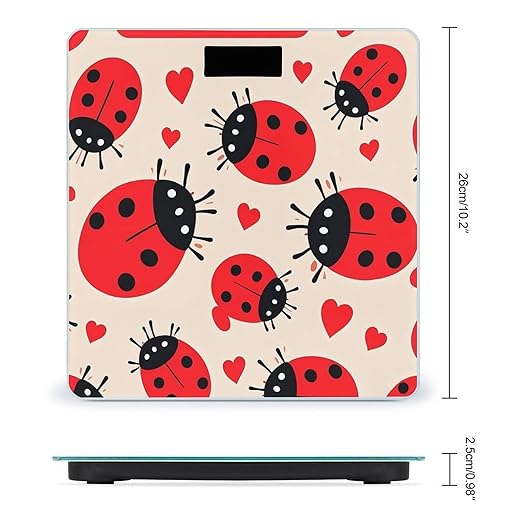 Ladybug Scale for Body Weight Accurate Digital Bathroom Scale Toughened Glass High Precision Scales Smart Weight Scales with Large LCD Backlight Display Weighing Machine