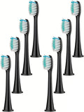 Electric Toothbrush Head Replaceable Sonic Electric Suitable for Philips Sonicare's Brush(Black 8pc)