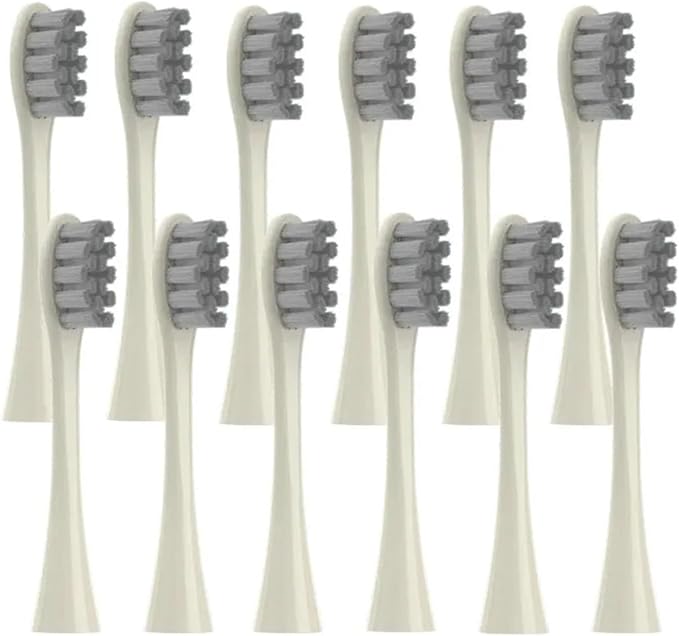 12PCS Vacuum Sealed Packed Replacement Brush HeadsCompatibility for Oclean X PRO/ Z1/ F1/ One/Air 2 /SE Soft Deep Cleaning(12pcs Beige)
