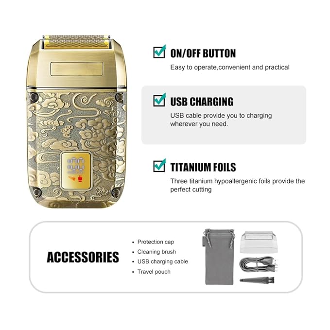 Men's Shaver Shaver Professional Shave Rechargeable Razor LED Beard Trimmer Electric Razor Reciprocating Shaving Machine For Men