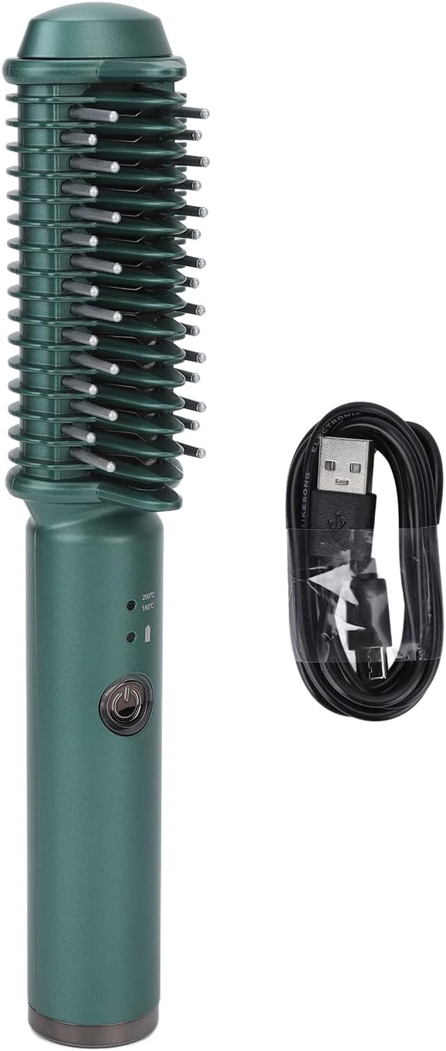 Pilipane Portable Mini Cordless Hair Straightener with Travel Size USB Rechargeable 2600mAh Hot Hair Straightener Brush Professional Heated Brush for Short Hair