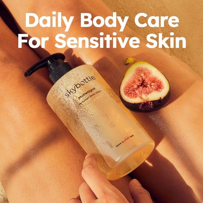 skybottle Body Wash Refreshing and Cleansing With AHA Deep Moisture for Dry Skin Perfumed with Fig Fruit Woody Scent 10.1 Fl. Oz