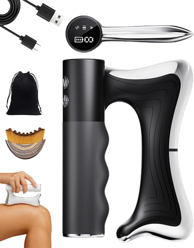 Full Body Contour Device with Heat &amp Ems Electric Fascia Scraper for Muscle Relief Skin Firming Lymphatic Drainage Cellulite Massager Sculptor for Belly Arm Waist Leg Circulation Support