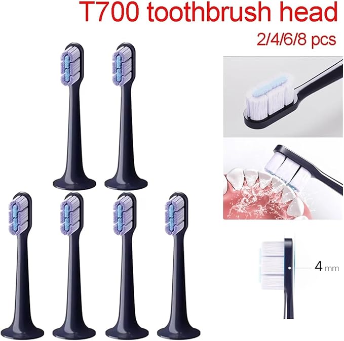2/4/6/8Pcs Compatible for Toothbrush Head T700 Sonic Electric Waterproof Soft Health Replacement Bristles(2 pcs)
