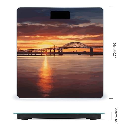 Newark Bay Bridge and Sunset Bathroom ScaleHighly Accurate Digital Weighing Machine for People Bright LED Display Weight Scale for The Aldult Home Use