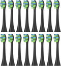 16PCS Replacement Brush Heads Compatible for 7AM2M AM101/AM105 Toothbrush Vacuum Soft Bristle Nozzles(16pcs Black)