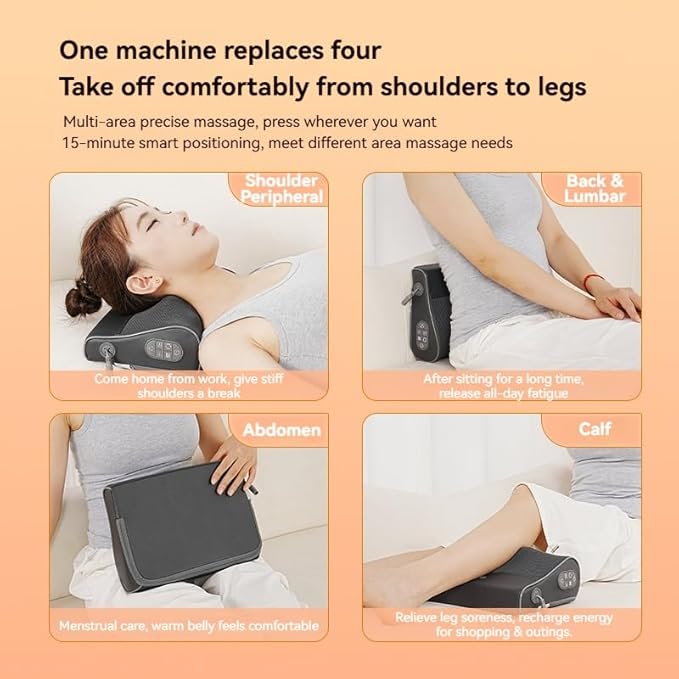 Shiatsu Back and Neck Massager with Heat - Electric Kneading Deep Tissue Massage Pillow for Relief Back Massage Gift for Mom and Dad
