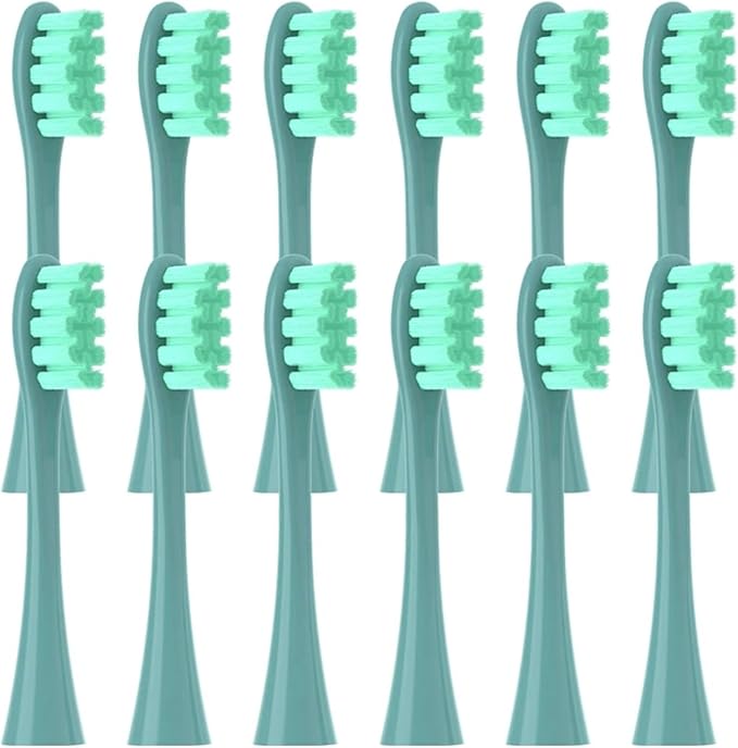 12PCS Replacement Brush HeadsCompatibility for Oclean X/X PRO/ Z1/ F1/ One/Air 2 /SE Toothbrush(12pcs Green)