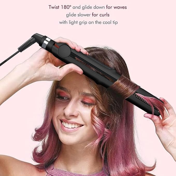 JINRI Professional Salon Flat Iron with 1 Inch Plate Ceramic Tourmaline Ionic Hair Straightener and Curler Auto Shut Off