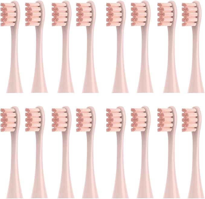16pcs Replacement Brush HeadsCompatible for X/Pro/ Z1/ SE F1 One PW01/03/05/07/09 P5 Toothbrush(16 Pink)
