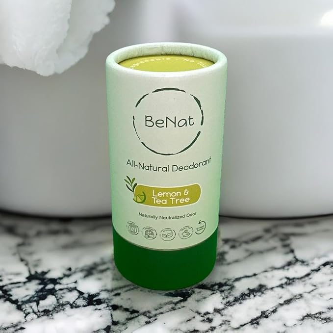 BeNat. All-Natural Plastic-Free Zero-Waste Deodorant Eco-friendly all-Natural BODY POWDER No Talc. Made with Fewer and Effective Ingredients for Earth Lovers!