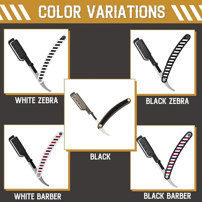Professional Straight Edge Razors for Men-Premium Disposable Razor Kit for Shaving Hair/Beard-Men’s Shave Kit Safety-Razor for Men (Refill blades pack 80 Units)