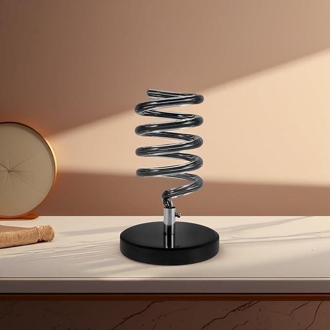 Hair Dryer Stand with Marble Base and Spiral Holder Countertop Salon Hair Dryer and Straightener Organizer for Bathroom Styling Tools Storage