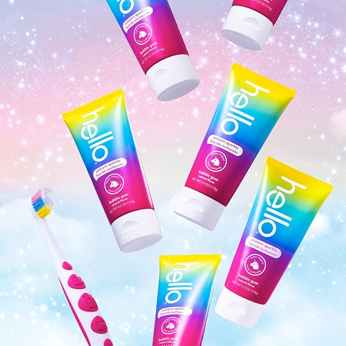 hello Deodorant Variety Pack (Coconut Citrus Sage) + Toothpaste Variety Pack (Unicorn Strawberry Dragon) for Women Men Kids