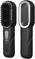 Hair Straightener Brush Portable Cordless Hair Styling Comb with LED Display for Home and Travel (02)
