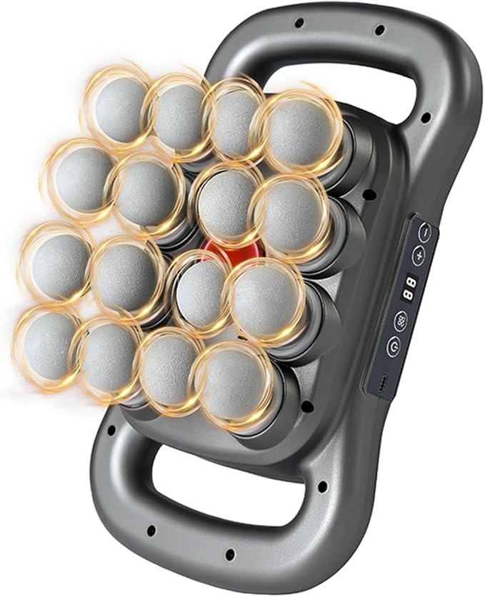 Back Massager for Relief Deep Tissue with Heat 16 Heads Hands-Free Electric Back Massager with 9 Modes &amp 9 Levels Deep Tissue Massage Gun for Pain Relief Portable for Home &amp Office Use
