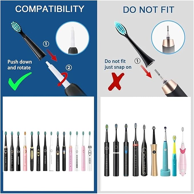 20pcs Replacement Electric Toothbrush Head Bristle Brush Compatible for Fairywill Refills FW-D1/FW-D3/FW-D7(20 PCS WT)