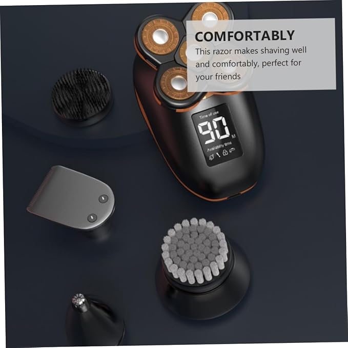 1pc Five-headed Rechargeable Shaver Self-service for Men Material Design Boyfriend Dad Husband Black