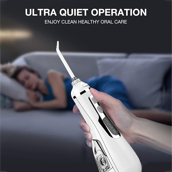Cordless Water Flosser 200ml Cordless Portable Electric Water Flosser with 3 Modes and 4 Jet Tips Ipx7 Waterproof USB Rechargeable for Travel (Color : Black)