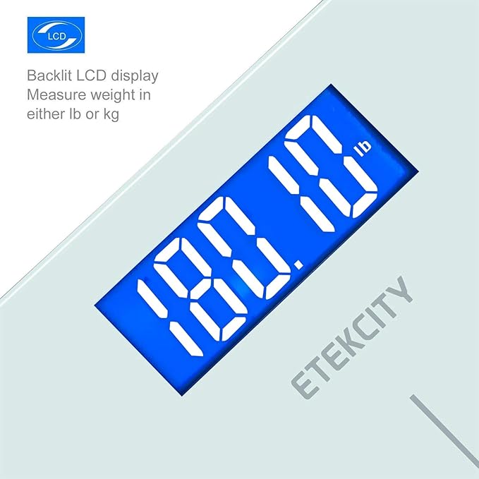 Etekcity Scale for Body Weight Bathroom Digital Electric Scale for People Measures Weight up to 400 lbs White